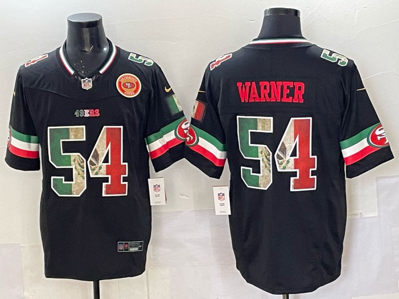Men 2025 Nike San Francisco 49ers #54 Warner Black Mexico Limited NFL Jersey style 02
